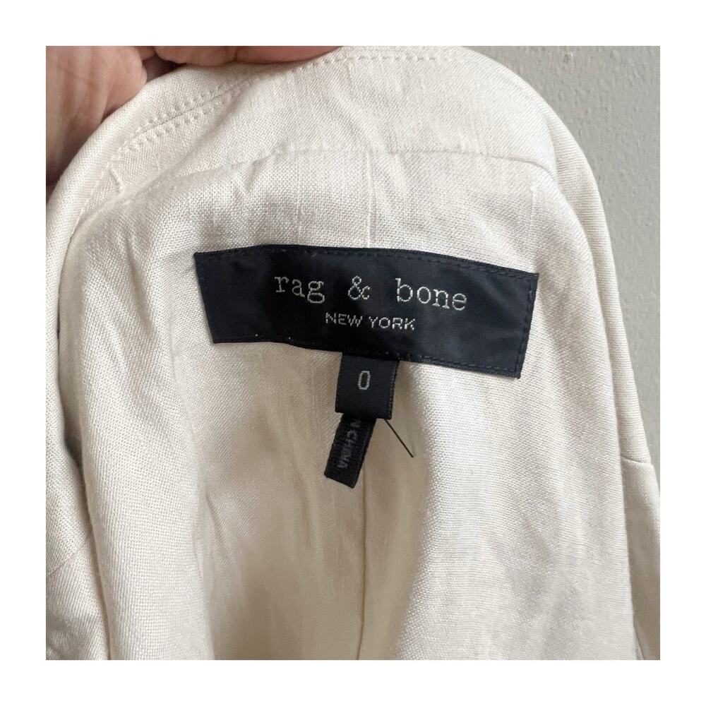 Rag & Bone Cream Linen Margot Blazer Sport Coat with Notched Lapel Size 0 - Picture 8 of 14